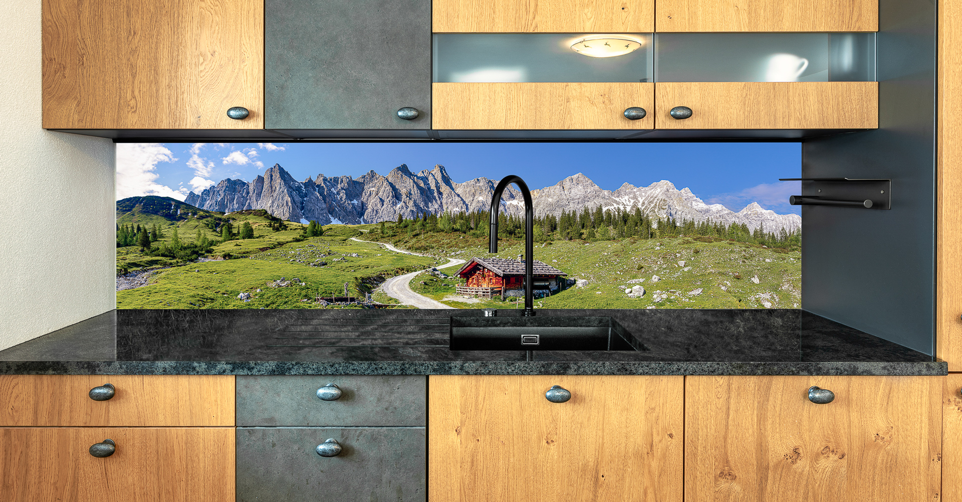 Motiv für eine Küchenrückwand - Ladiz-Alm mit Karwendelhauptkamm