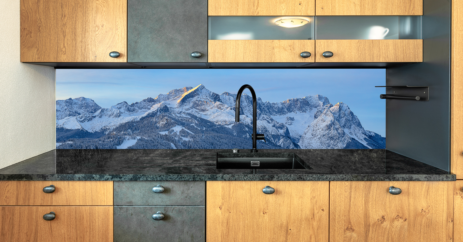 Motiv für eine Küchenrückwand - Alpspitze Zugspitze Winter