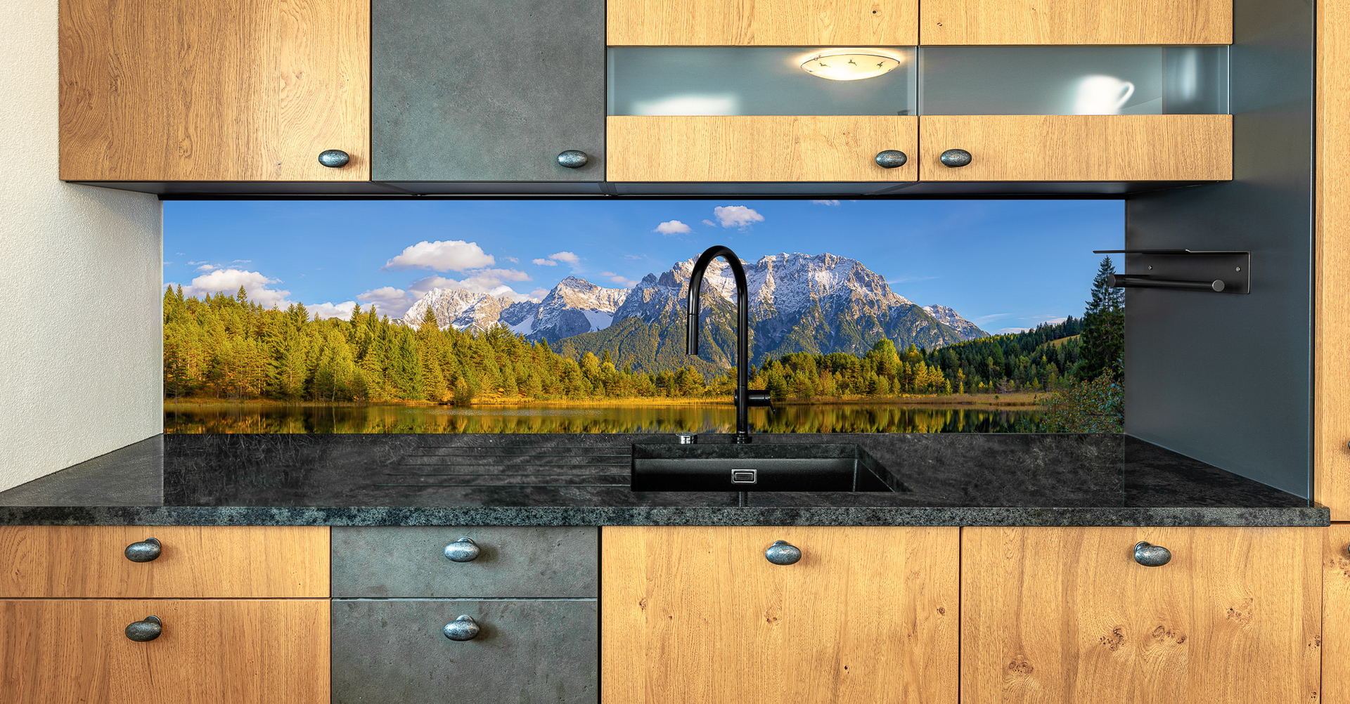 Motiv für eine Küchenrückwand - Luttensee Karwendelblick