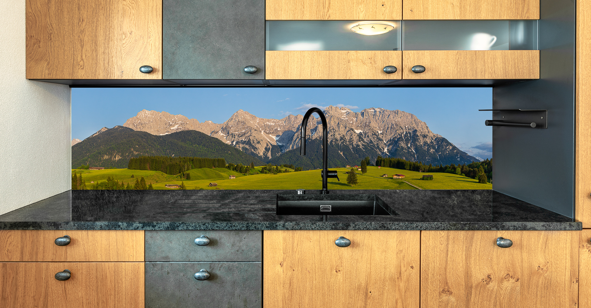 Motiv für eine Küchenrückwand - Karwendelmassiv Buckelwiesen