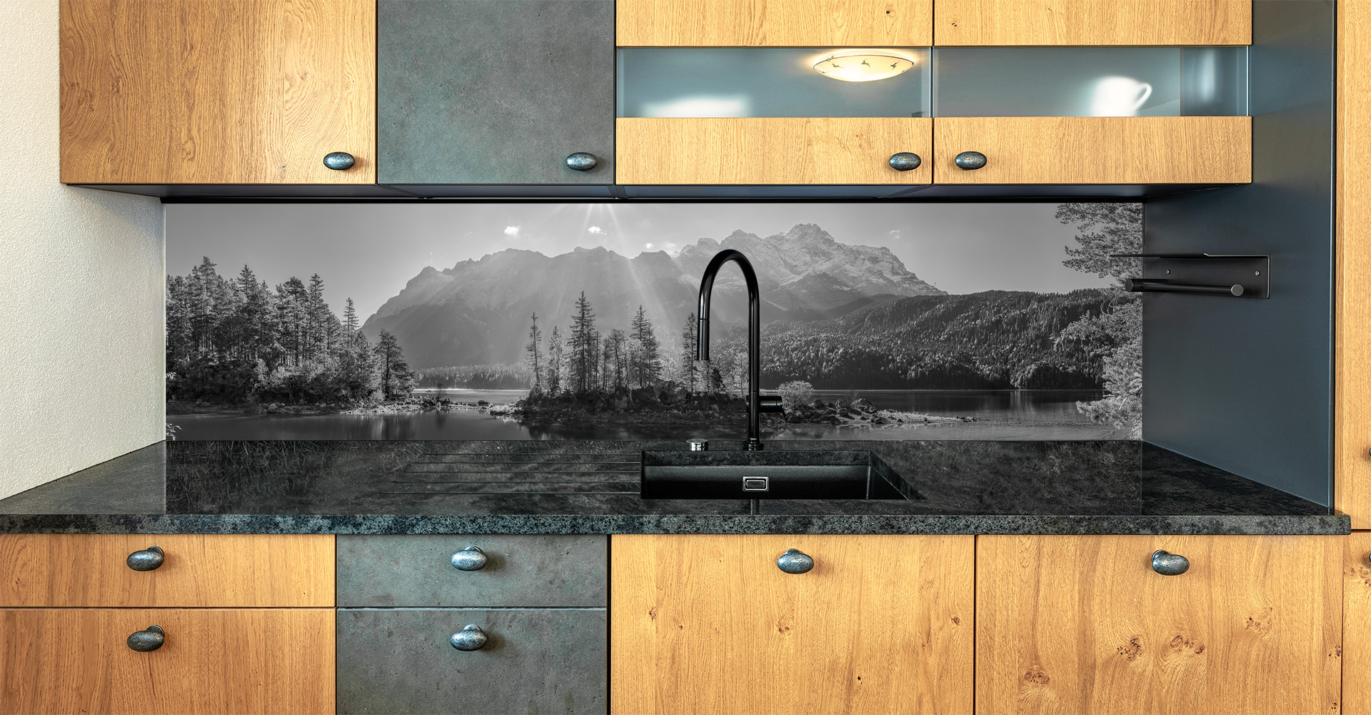 Motiv für eine Küchenrückwand - Eibsee-Braxenbucht-Zugspitze