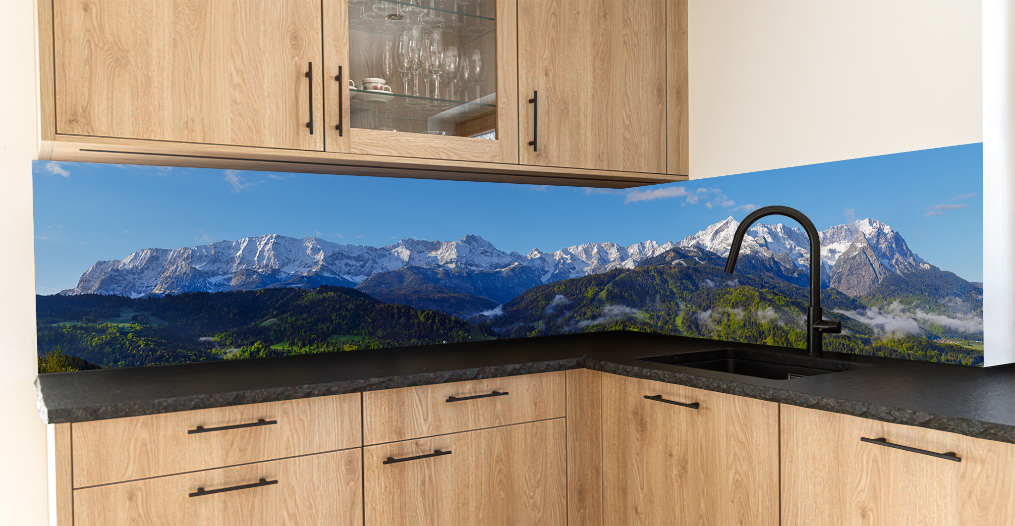 Motiv für eine Küchenrückwand - Garmisch-Partenkirchen classic Bergpanorama