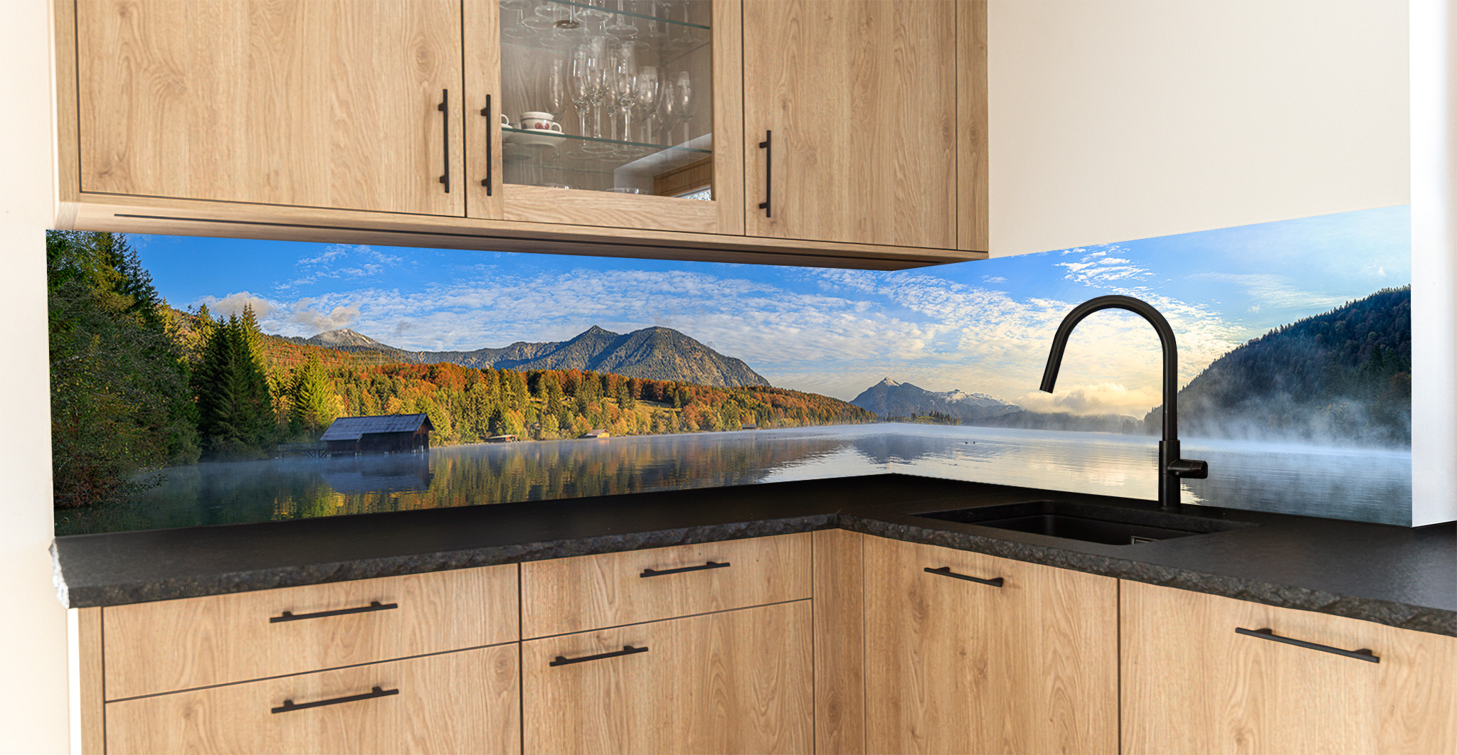 Motiv für eine Küchenrückwand - Walchensee - Herbstmorgen