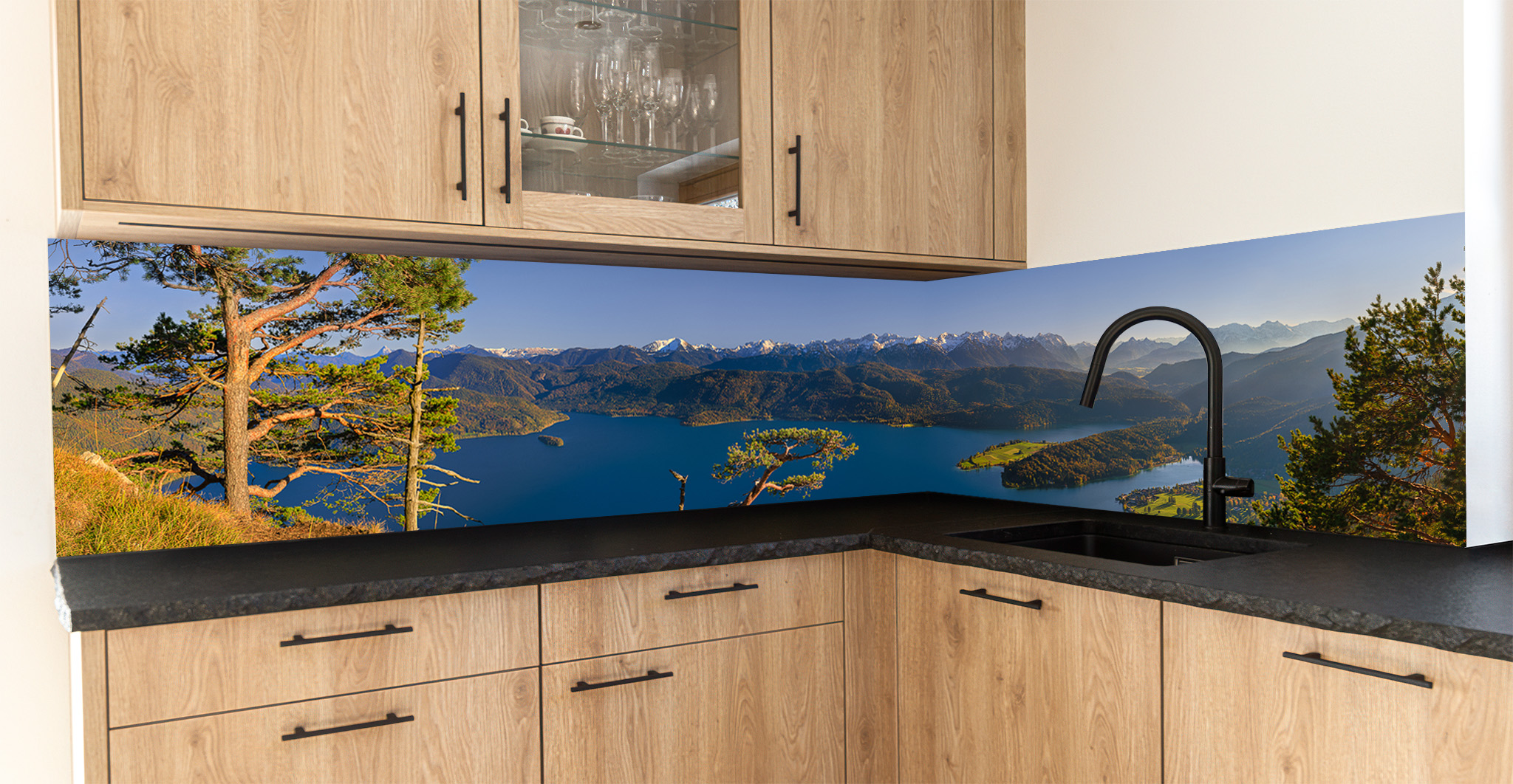 Motiv für eine Küchenrückwand - Walchensee - Karwendelblick