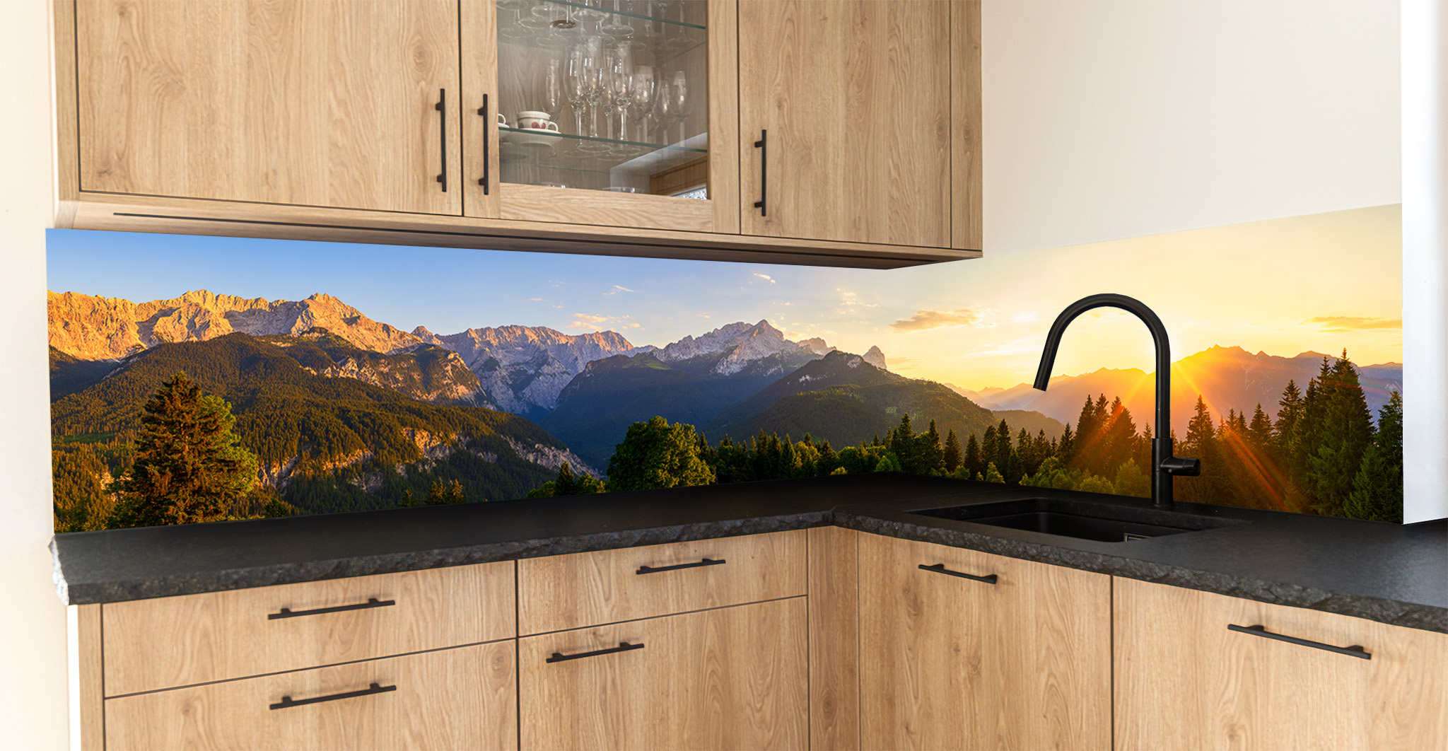 Motiv für eine Küchenrückwand - Panorama am Eckbauer - Wettersteingebirge