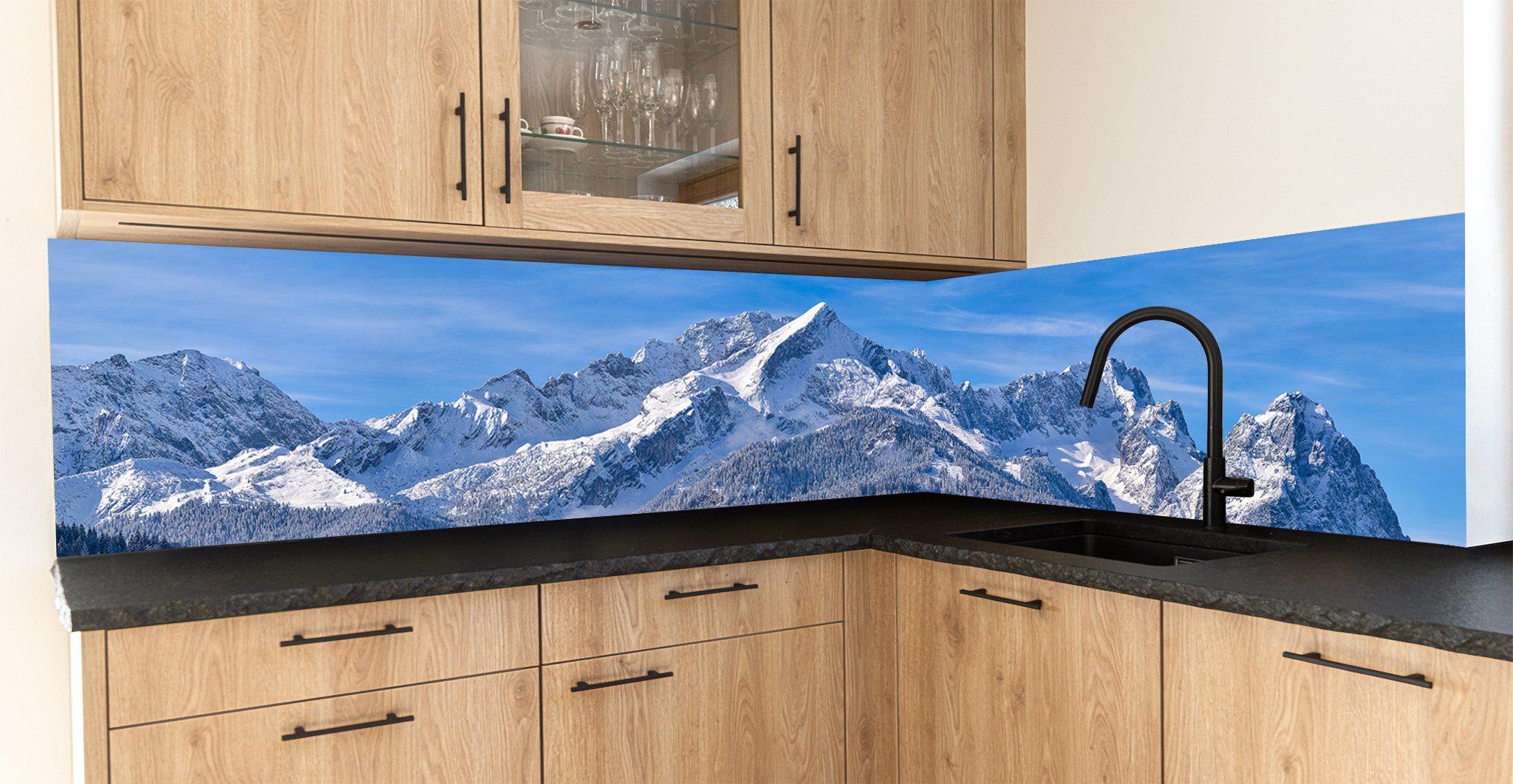 Motiv für eine Küchenrückwand - Alpspitze Zugspitze im Winter