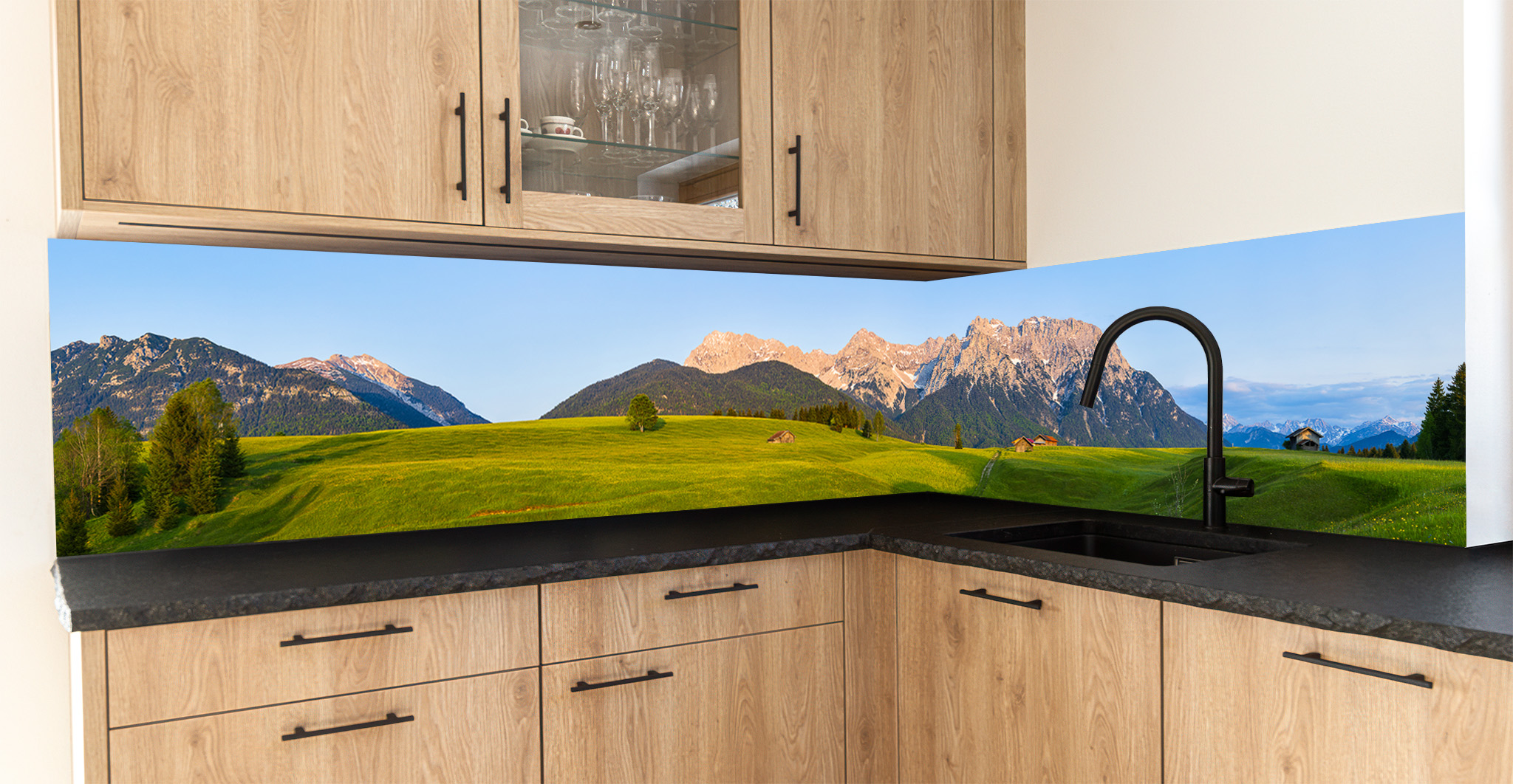 Motiv für eine Küchenrückwand - Buckelwiesen - Landschaft vor dem Karwendel