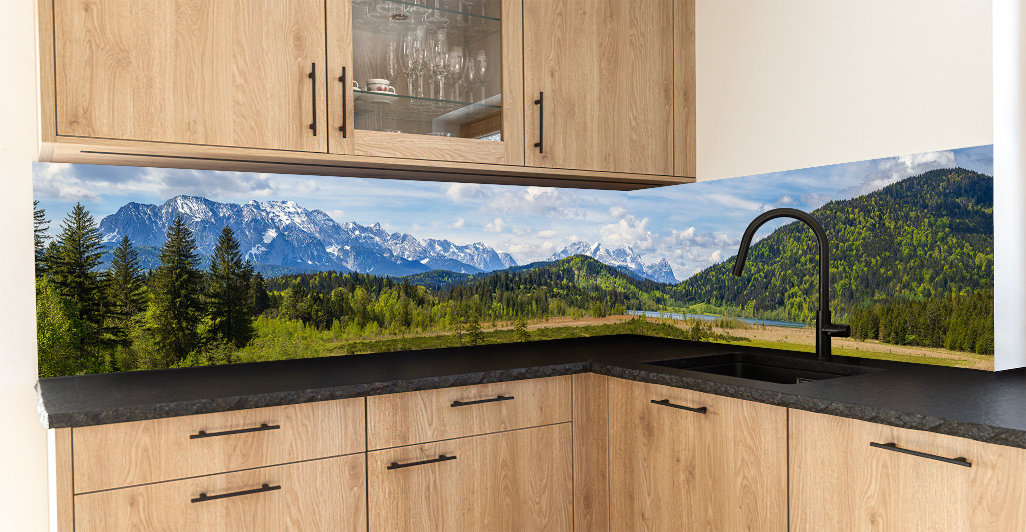 Motiv für eine Küchenrückwand - Barmsee mit Wettersteinblick