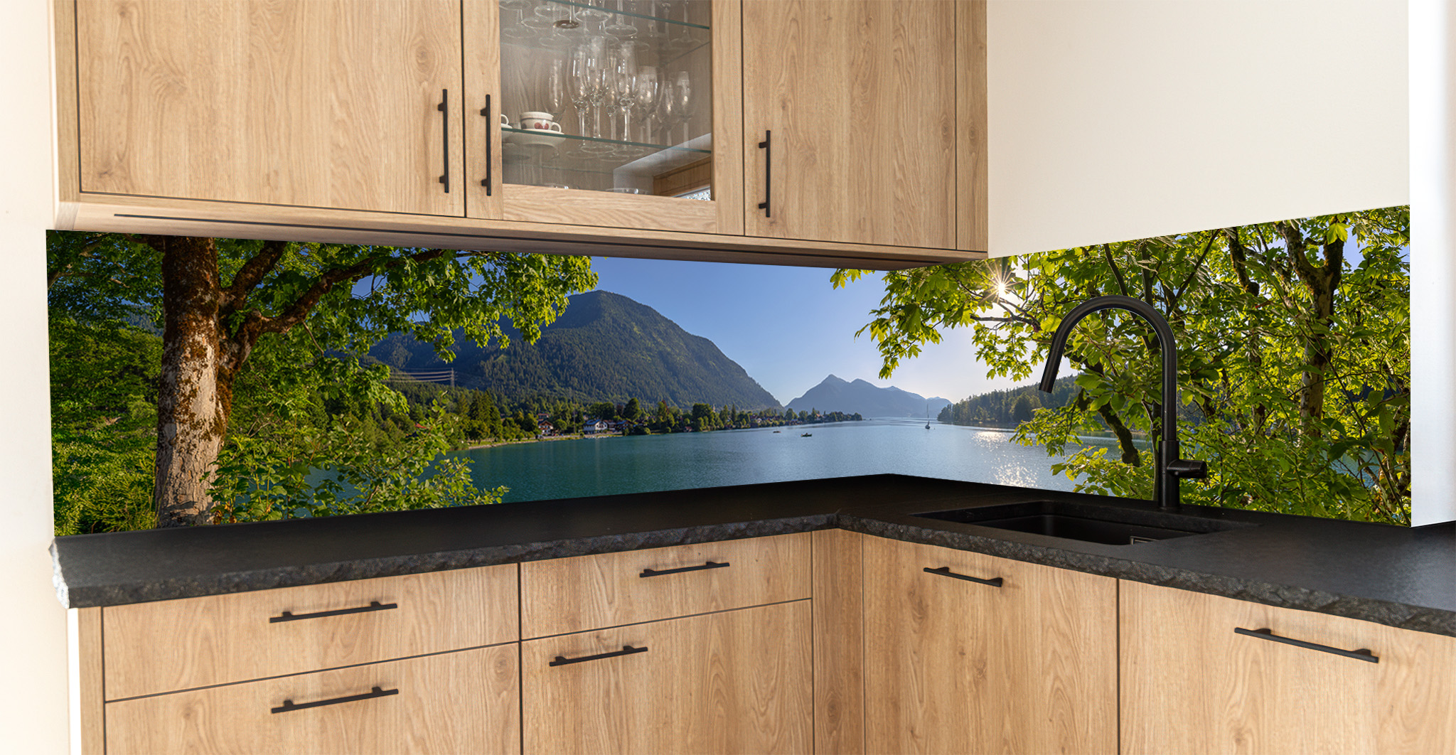 Motiv für eine Küchenrückwand - Walchensee Panorama Sommer
