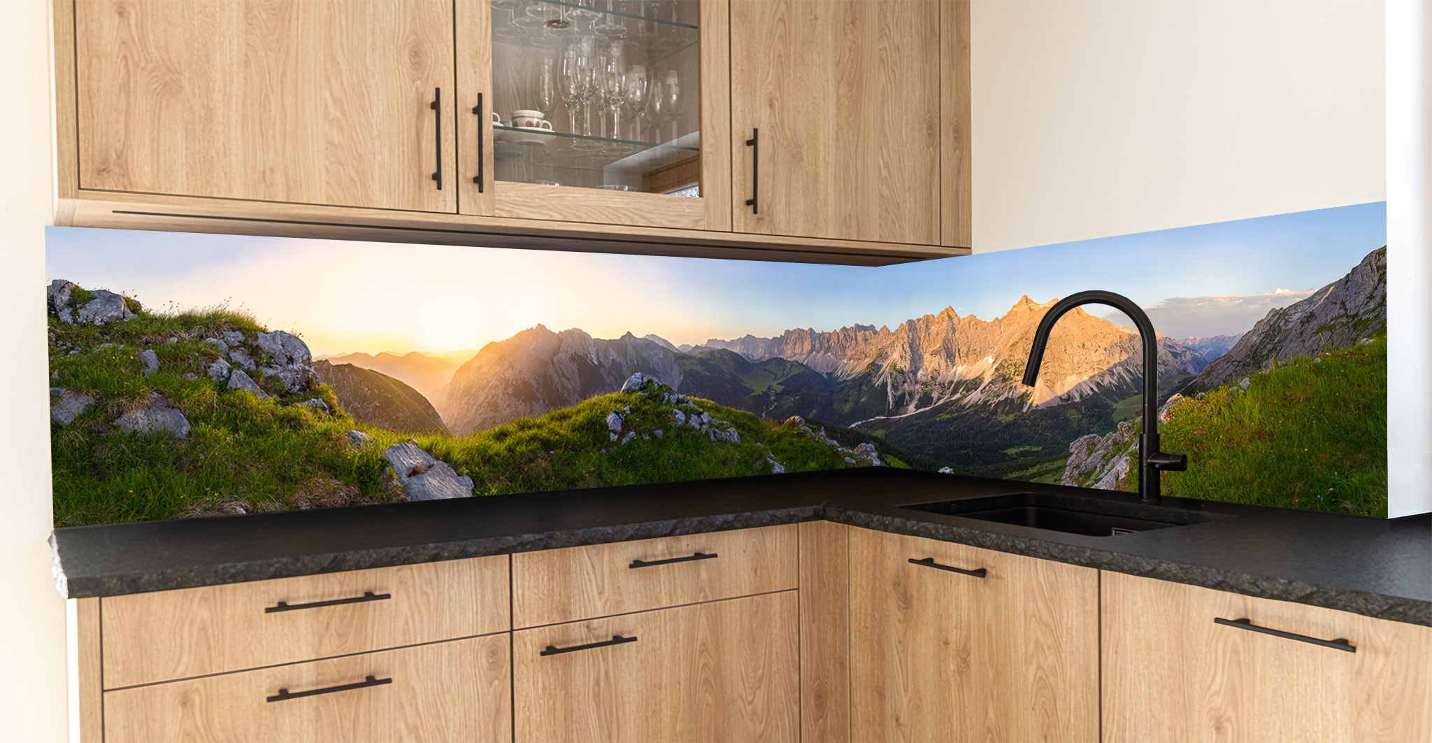 Motiv für eine Küchenrückwand - Karwendelhauptkamm Panorama