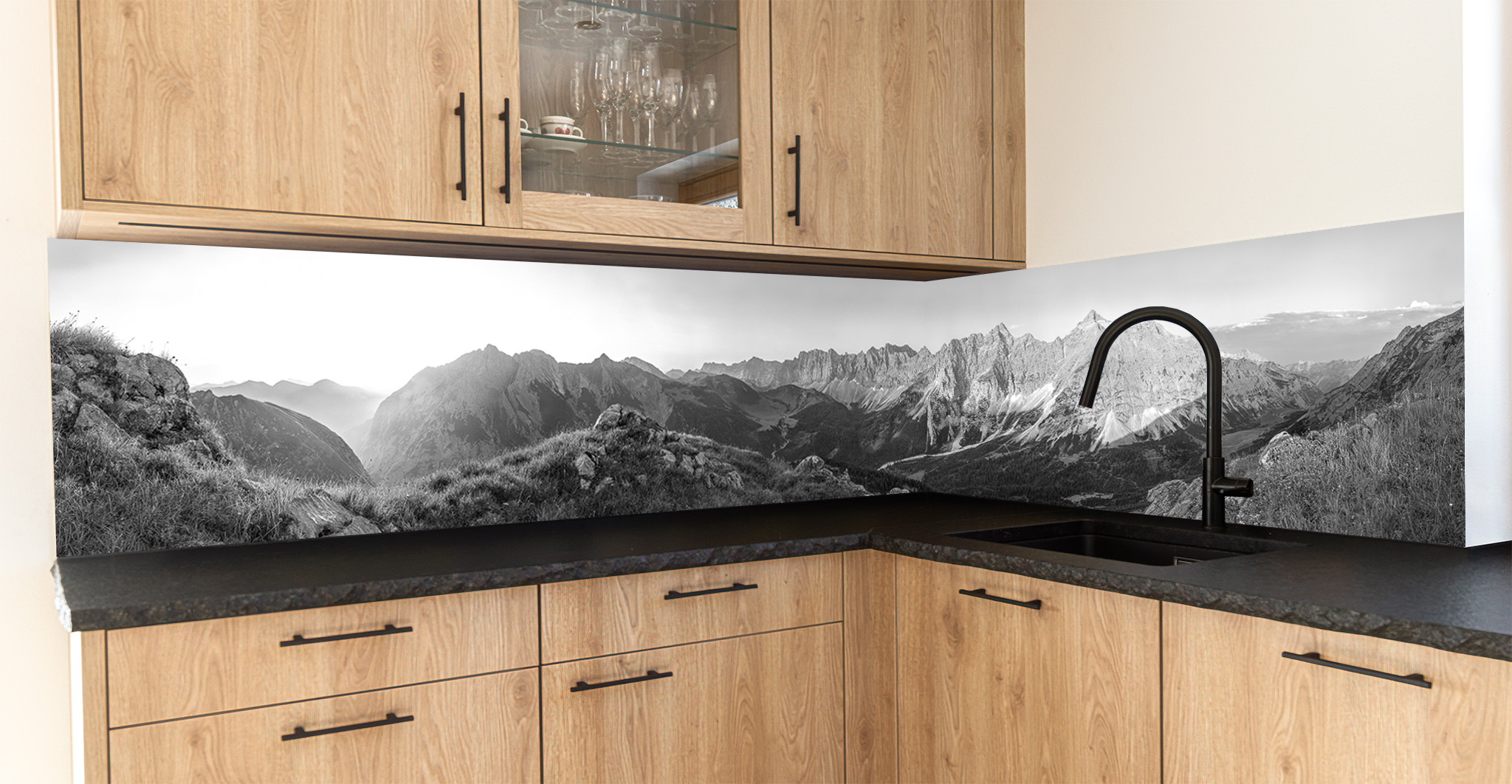 Motiv für eine Küchenrückwand - Panorama am Karwendelhauptkamm